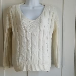 Banana Republic cable knit open back sweater